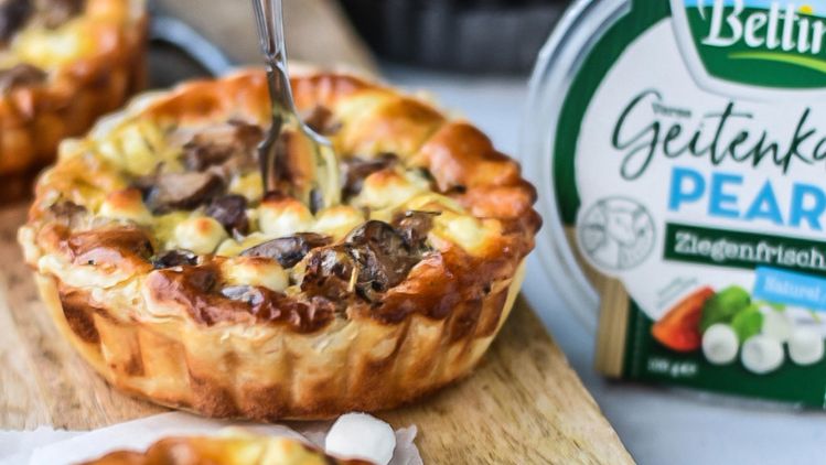 Bloemkool champignon quiche met geitenkaas