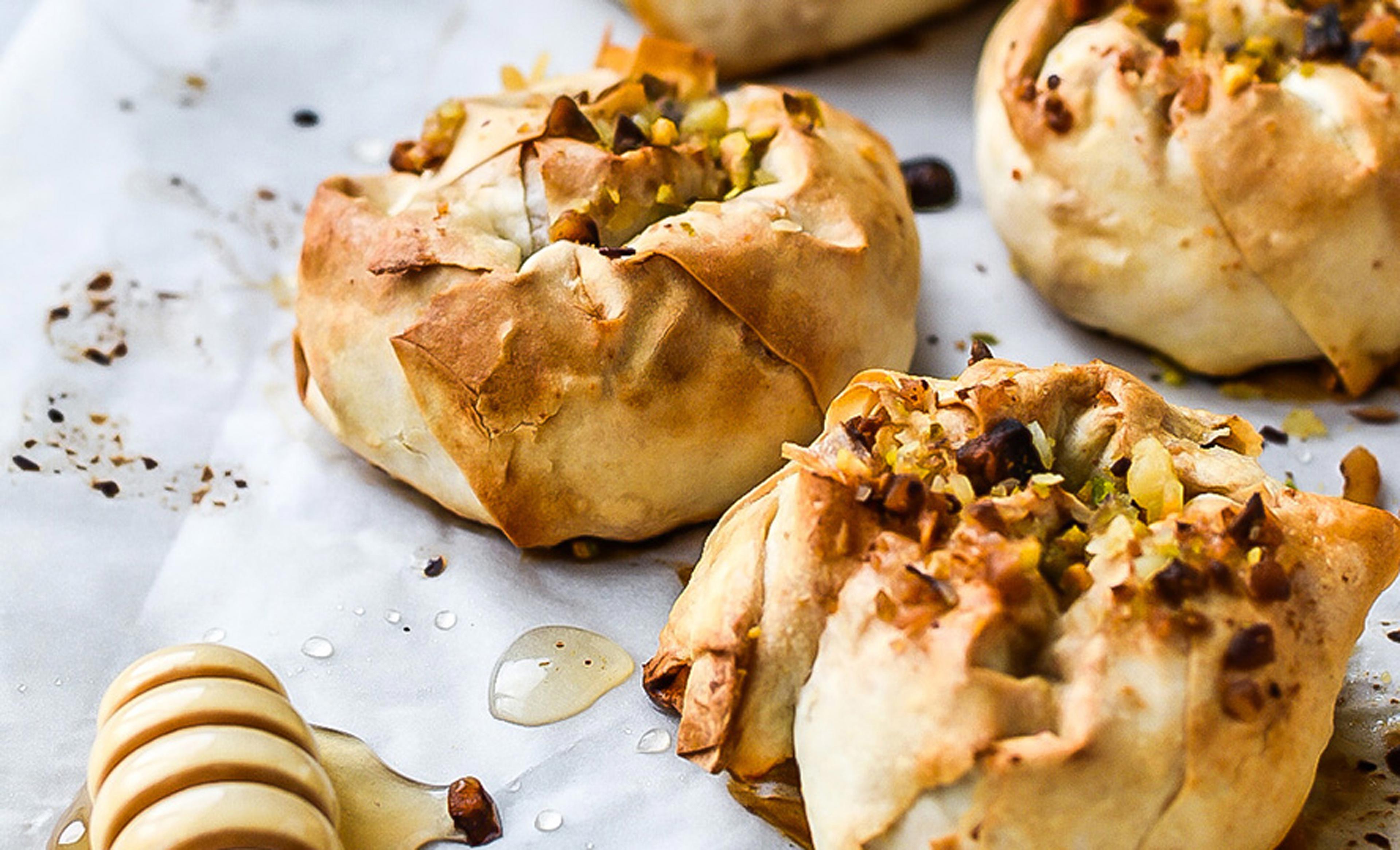 Filo swirl met geitenkaas