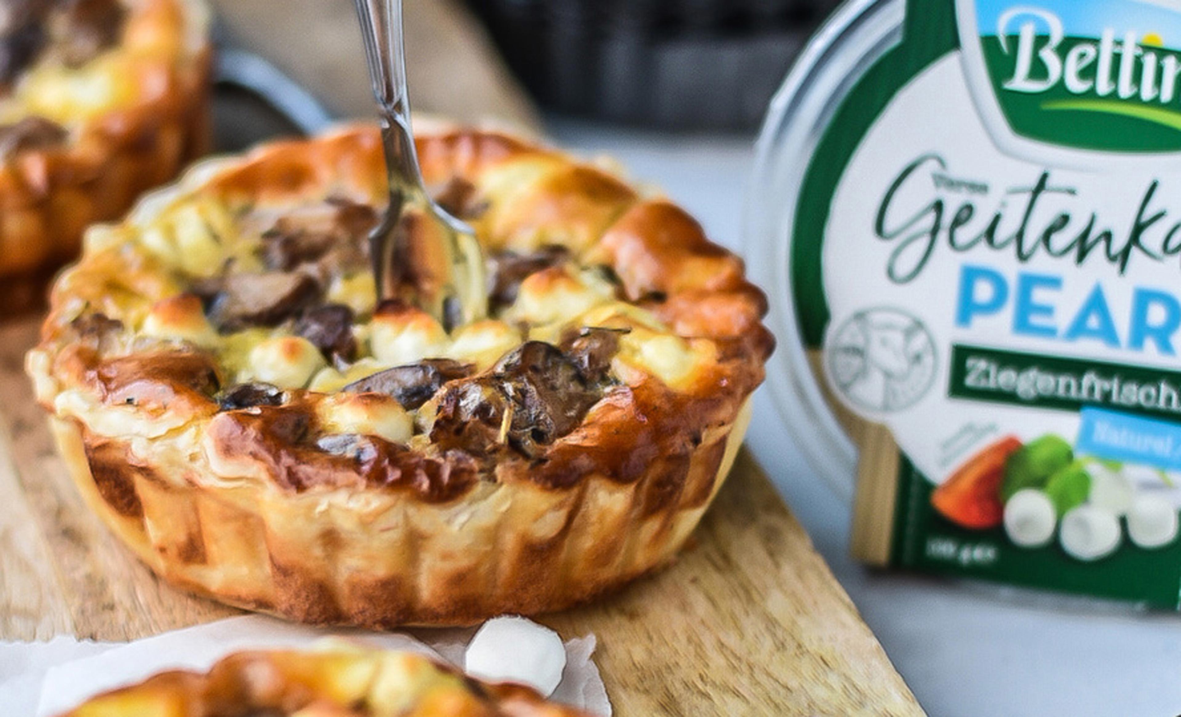 Bloemkool-champignon quiche met geitenkaas